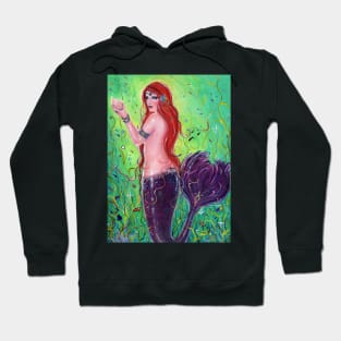 Evania colorful mermaid art by Renee Lavoie Hoodie